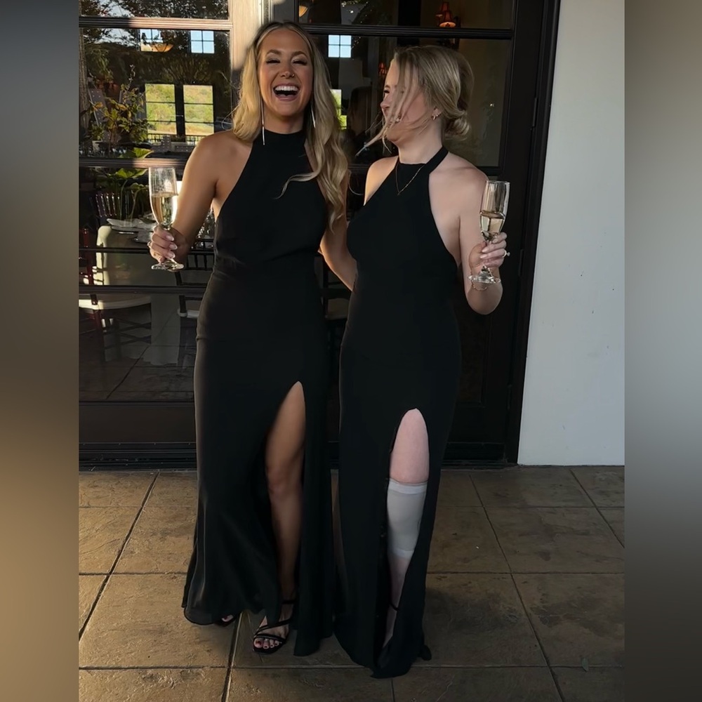 Lulu's Black Halter Gown